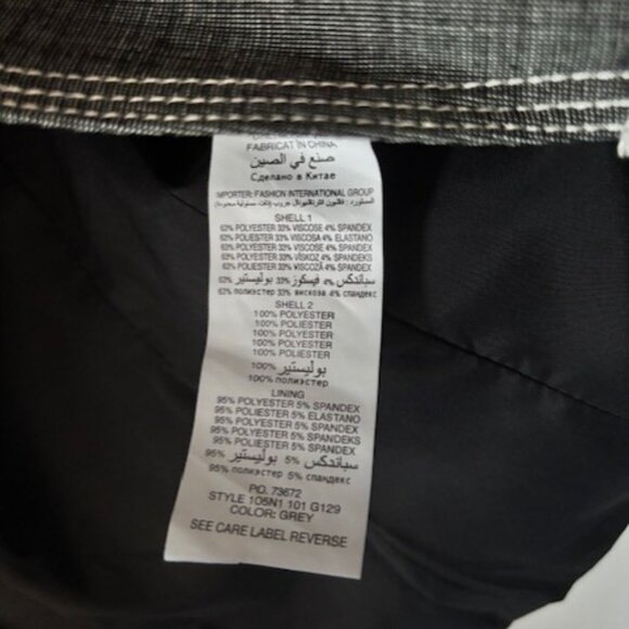 Bebe Blazer 8 Gray White Stitch Italian Luxe Modern Career Edgy Professional NWT - Picture 8 of 9